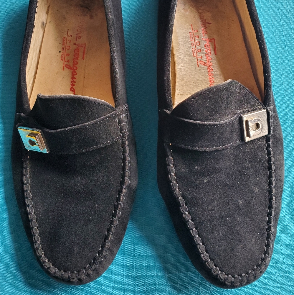 Ferragamo Leather Moccasins Loafers Women's Size 8.5 C